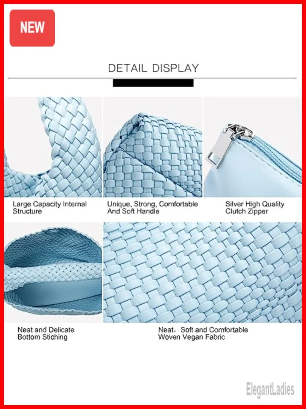 Woven Hobo Bag Vegan Leather Purses Soft Shoulder Tote